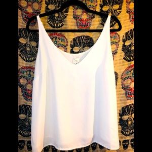 White Flowy Tank Top